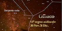 Ofiuco 13° segno Zodiacale  30 Nov. 18 Dic.,l’86% delle persone si trova sotto un segno sbagliato.